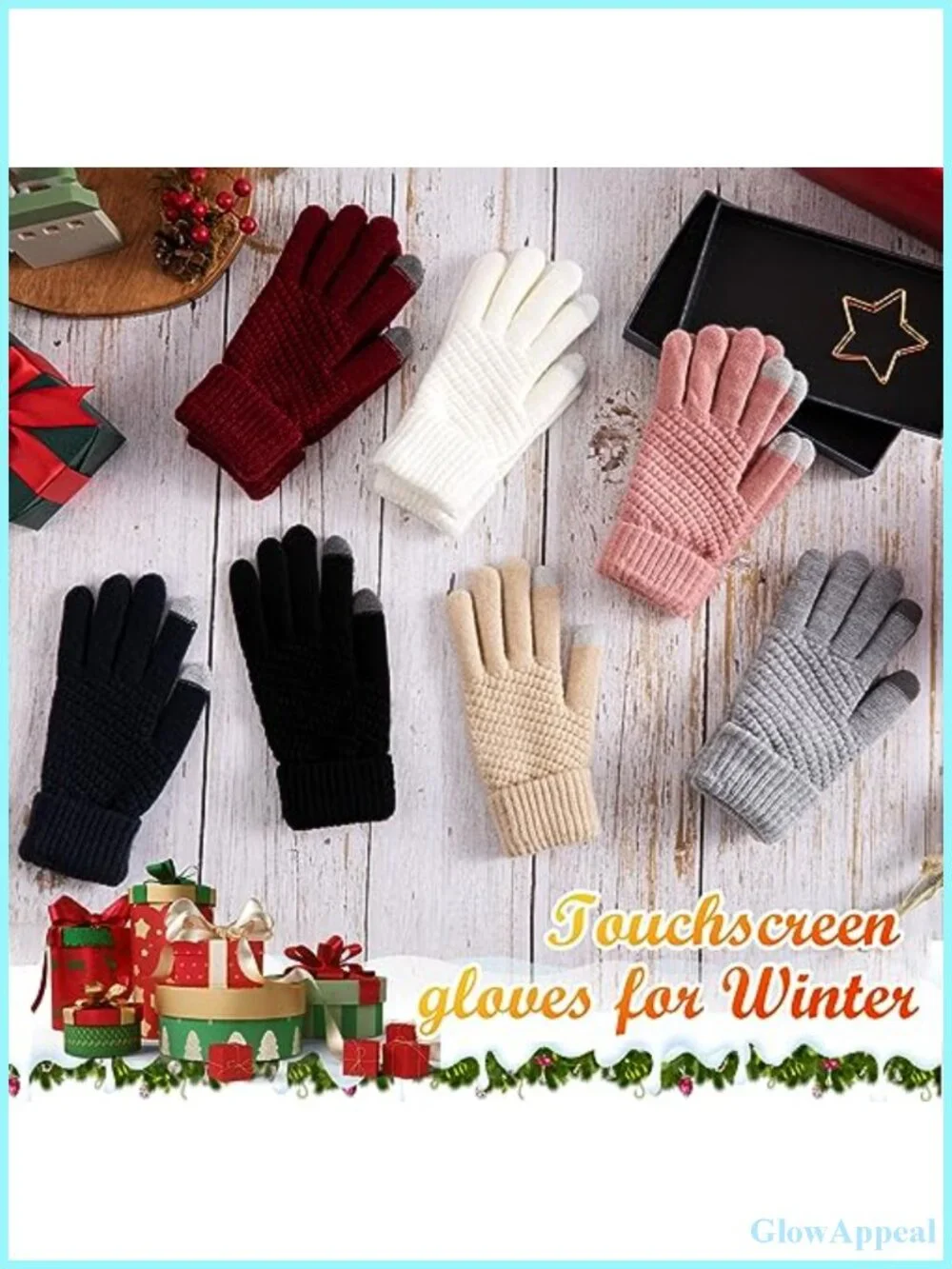 Women's Winter Gloves 4 Pack Touchscreen Acrylic Knit Gloves Fleece Lined